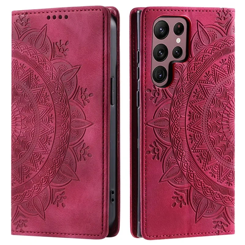 Magnetic Flip Leather Wallet Case For Samsung Galaxy S21 Ultra