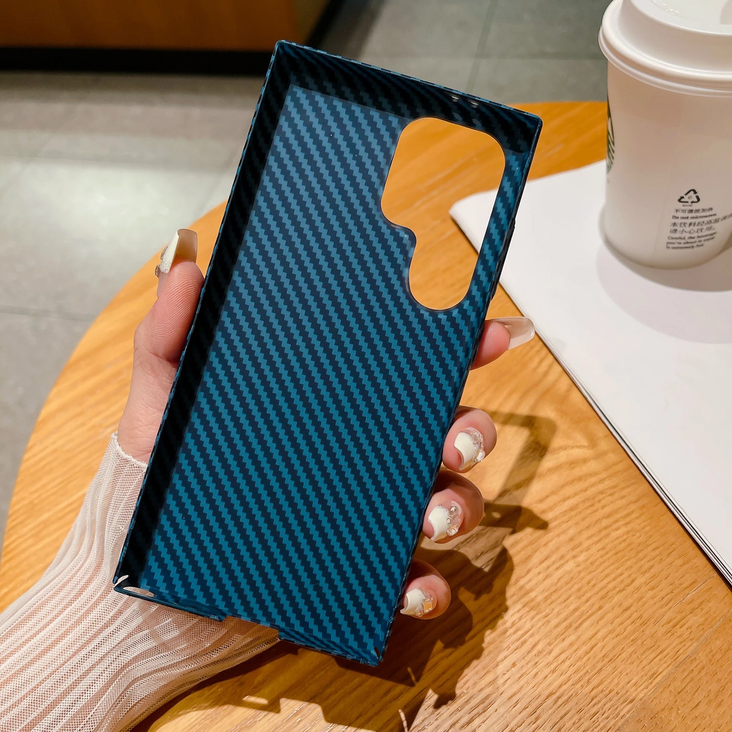 Carbon Fiber Textured Case For Samsung Galaxy S23