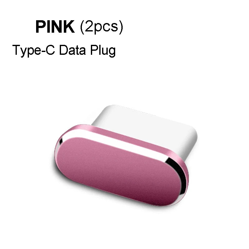 Metal Type-C Dust Plugs for Smartphones (2 Pack)