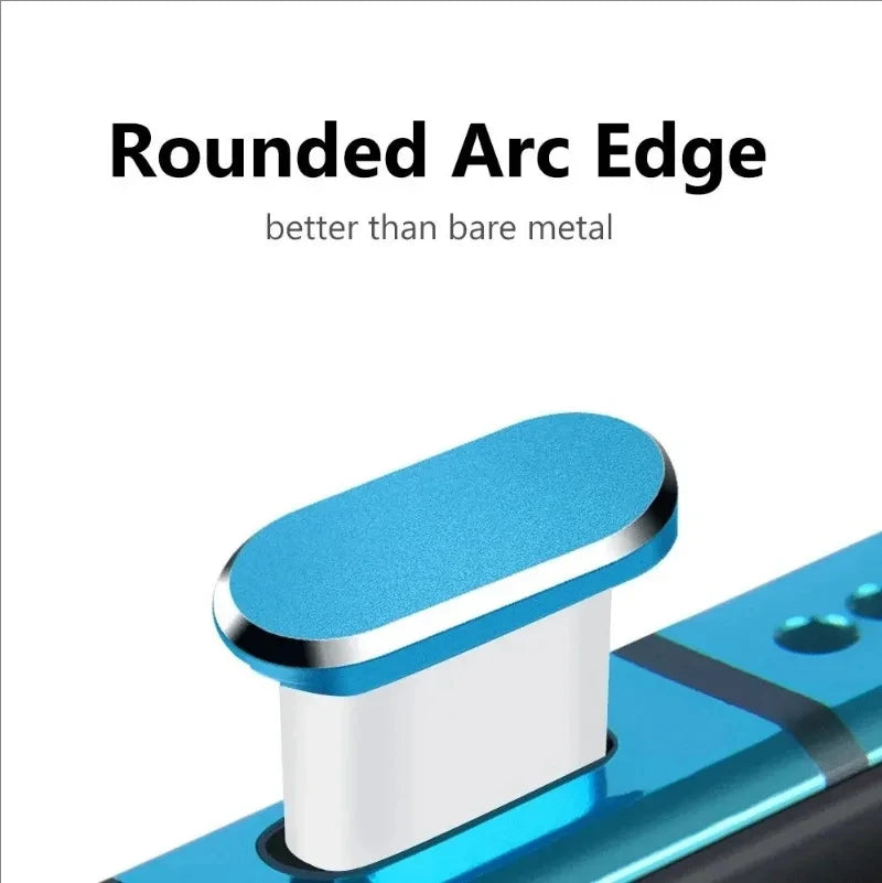 Metal Type-C Dust Plugs for Smartphones (2 Pack)
