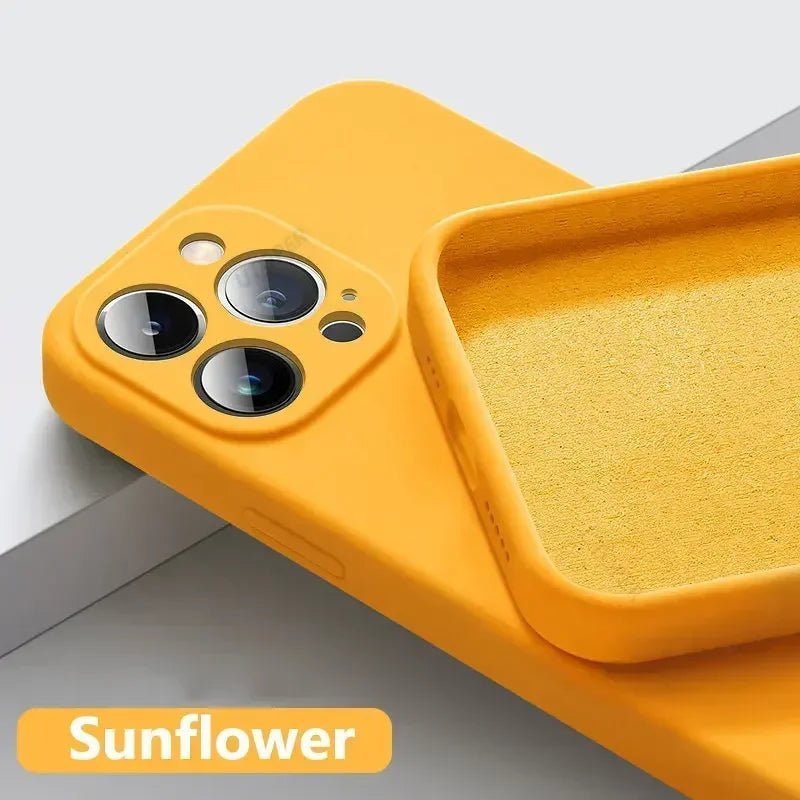 Solid Color Soft Silicone Case for iPhone 15