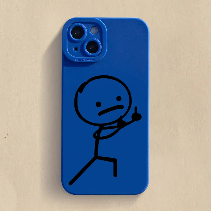 Cartoon Matchman Matte Soft Silicone Case For iPhone 14 Pro Max