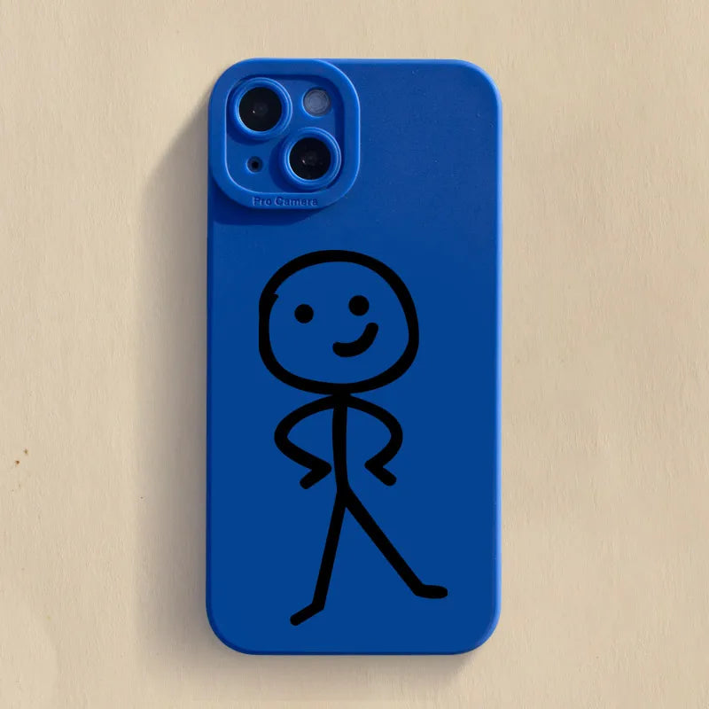 Cartoon Matchman Matte Soft Silicone Case For iPhone 13