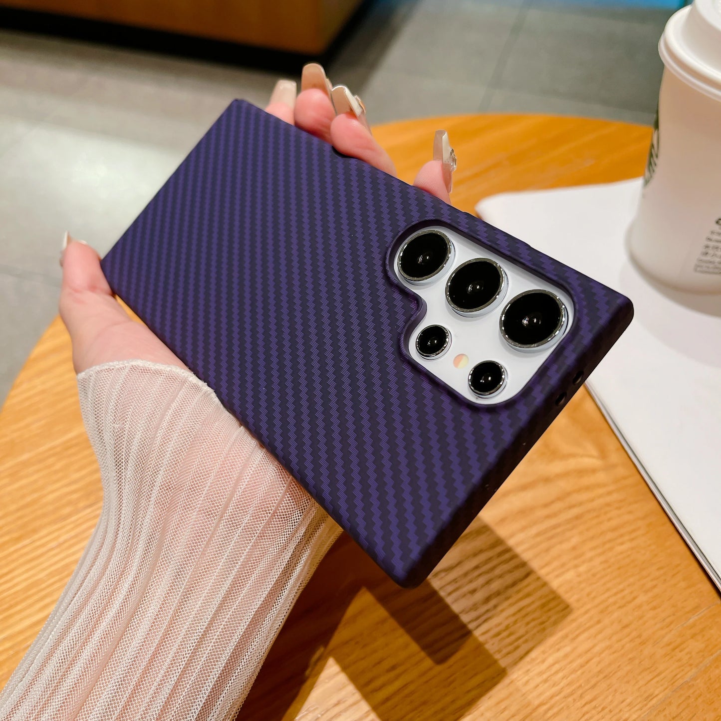 Carbon Fiber Textured Case For Samsung Galaxy S23
