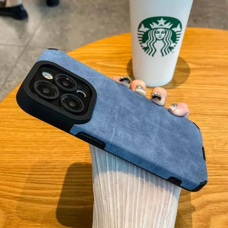 Fur Leather Case for iPhone 14