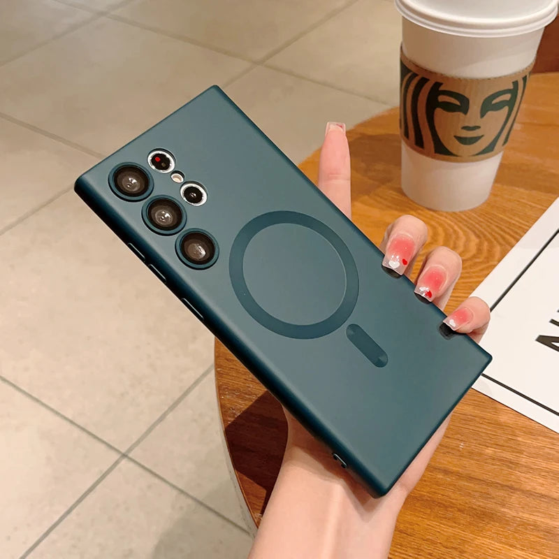 MagSafe Magnetic Silicone Case For Samsung Galaxy S24 Ultra