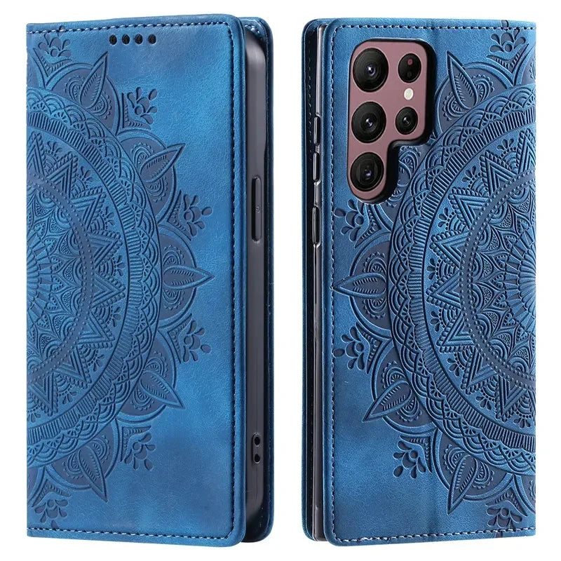 Magnetic Flip Leather Wallet Case For Samsung Galaxy S22