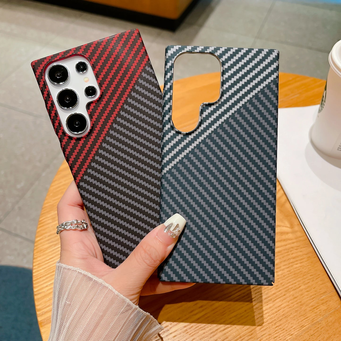 Carbon Fiber Textured Case For Samsung Galaxy S24
