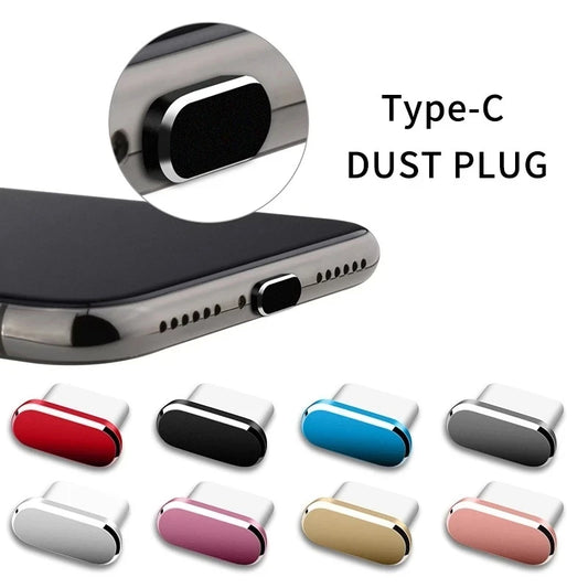 Metal Type-C Dust Plugs for Smartphones (5 Pack)