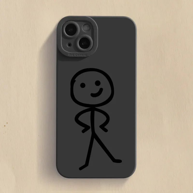 Cartoon Matchman Matte Soft Silicone Case For iPhone 14 Pro Max