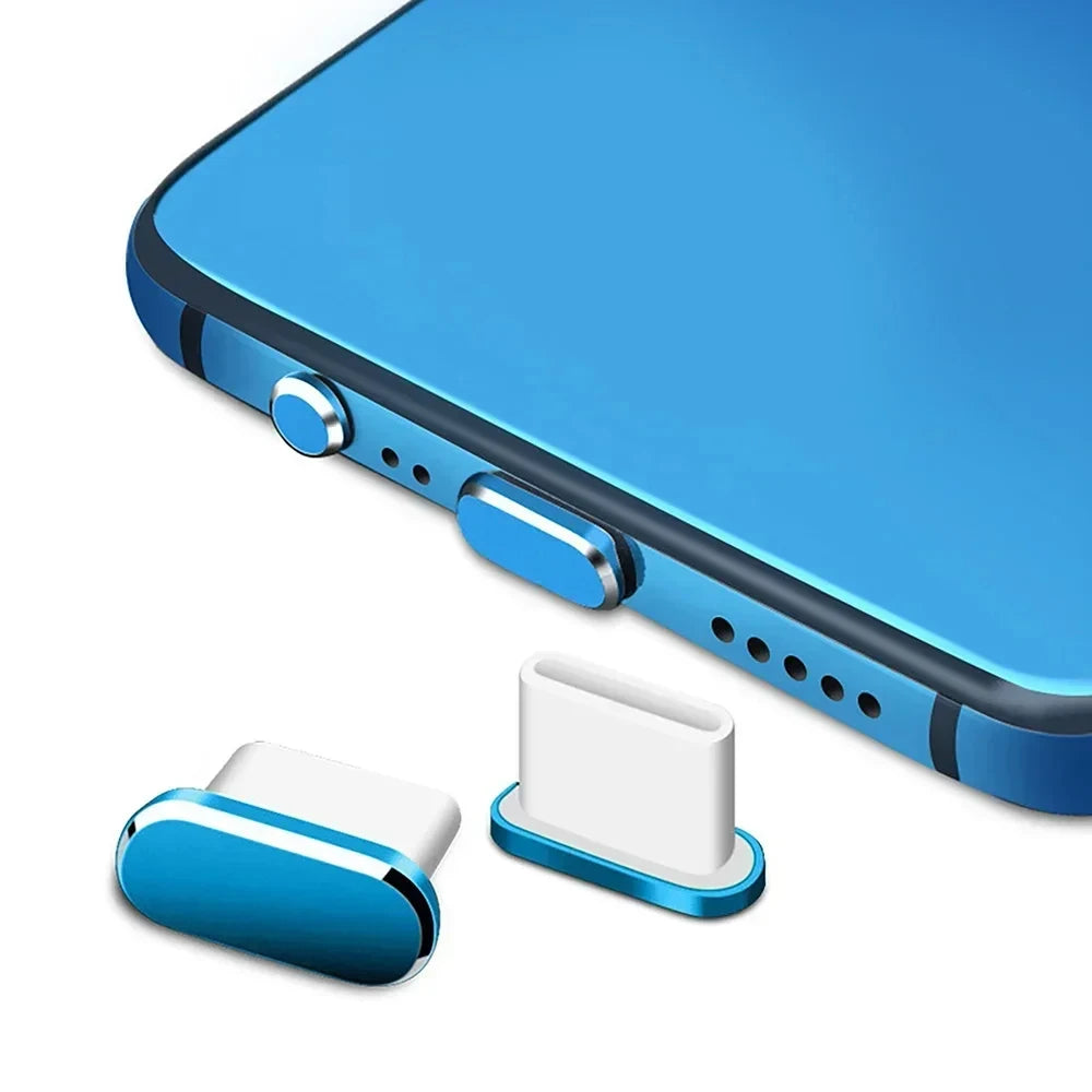 Metal Type-C Dust Plugs for Smartphones (5 Pack)