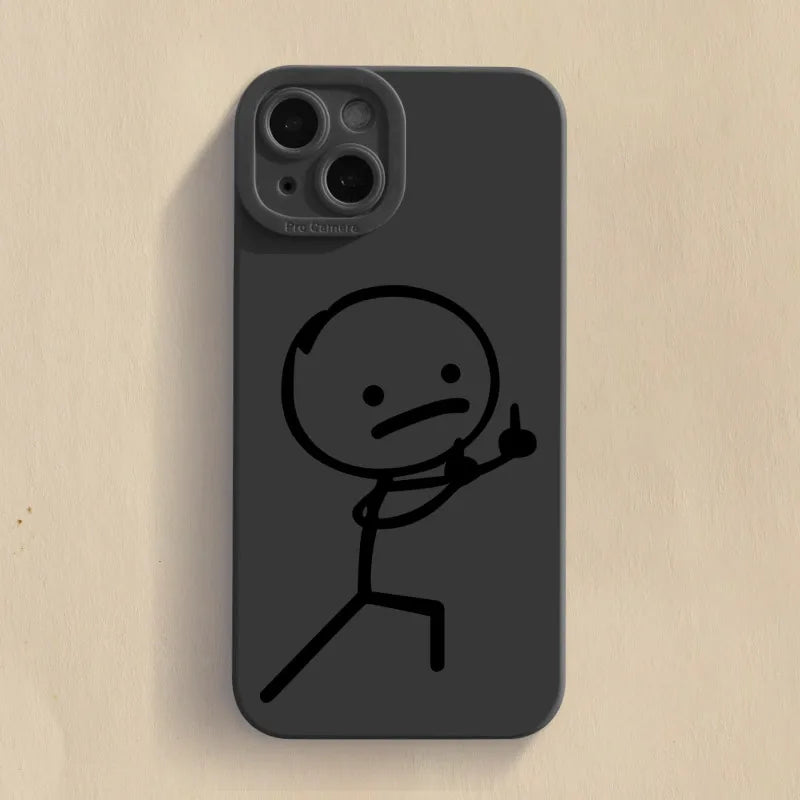 Cartoon Matchman Matte Soft Silicone Case For iPhone 14 Pro Max