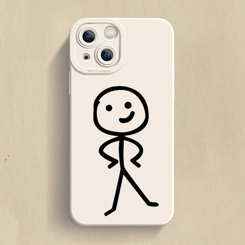 Cartoon Matchman Matte Soft Silicone Case For iPhone 14 Pro Max