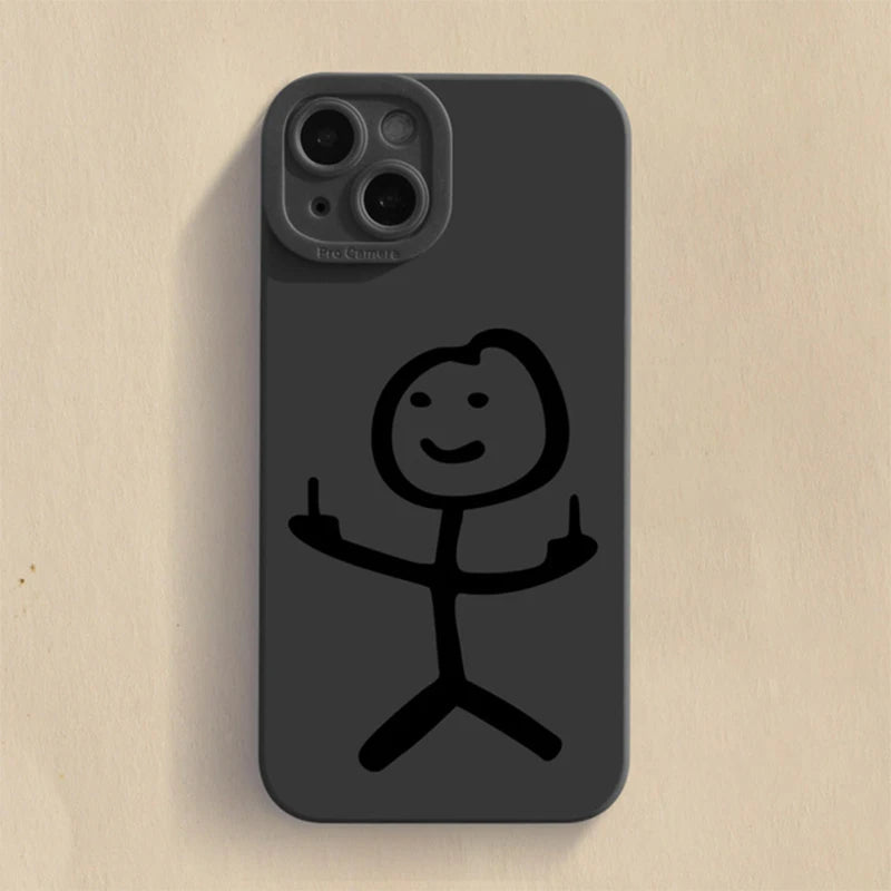 Cartoon Matchman Matte Soft Silicone Case For iPhone 14 Pro Max