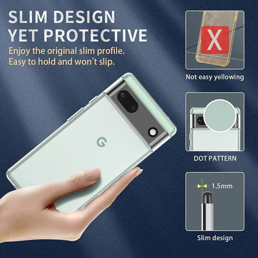 Soft Silicone Clear Case for Google Pixel 6