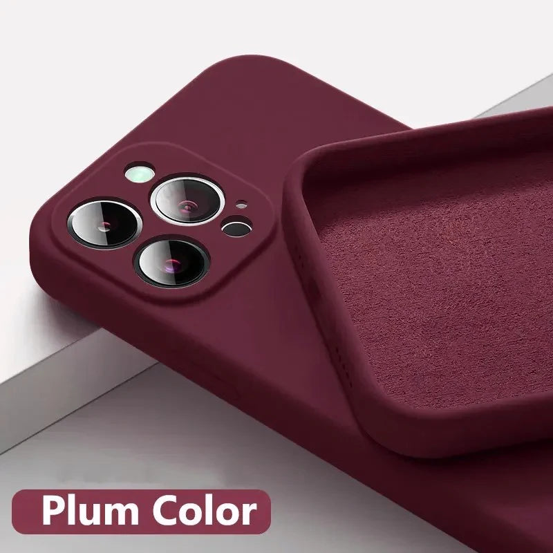 Solid Color Soft Silicone Case for iPhone 15 Plus