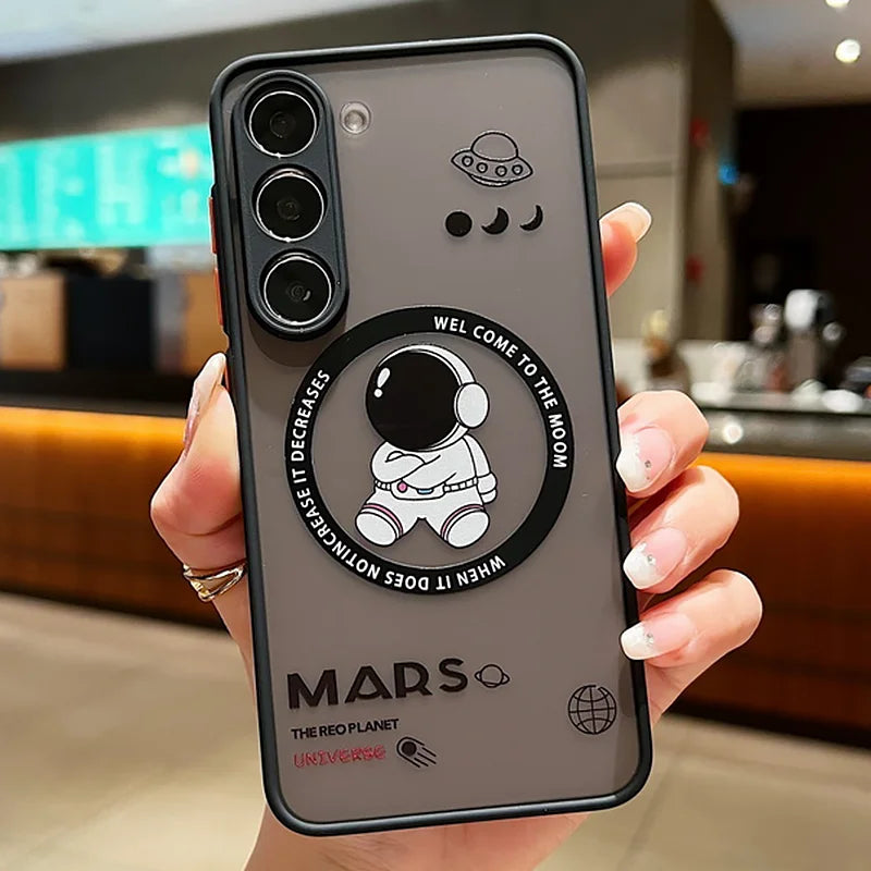 Cartoon Astronaut MagSafe Case For Samsung Galaxy S23