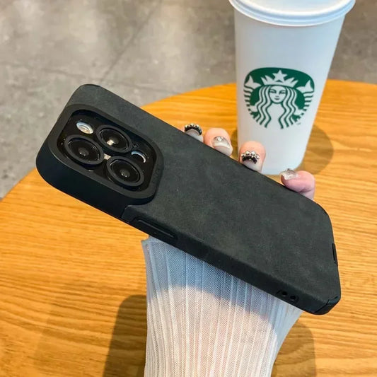 Fur Leather Case for iPhone 14