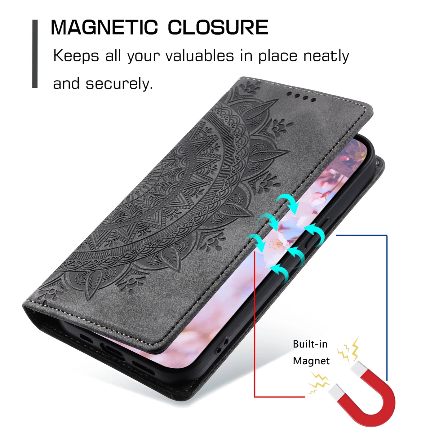 Magnetic Flip Leather Wallet Case For Samsung Galaxy S22