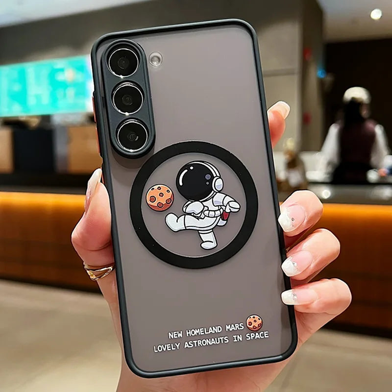 Cartoon Astronaut MagSafe Case For Samsung Galaxy S24 Ultra