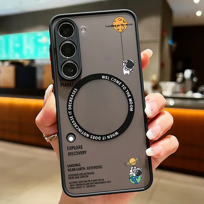 Cartoon Astronaut MagSafe Case For Samsung Galaxy S21 FE