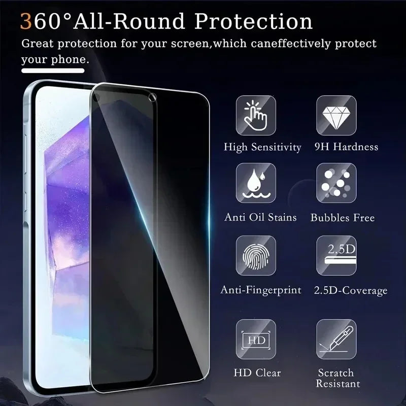 Anti-Spy Tempered Glass Screen Protector For Samsung Galaxy A71 (4 Pack)