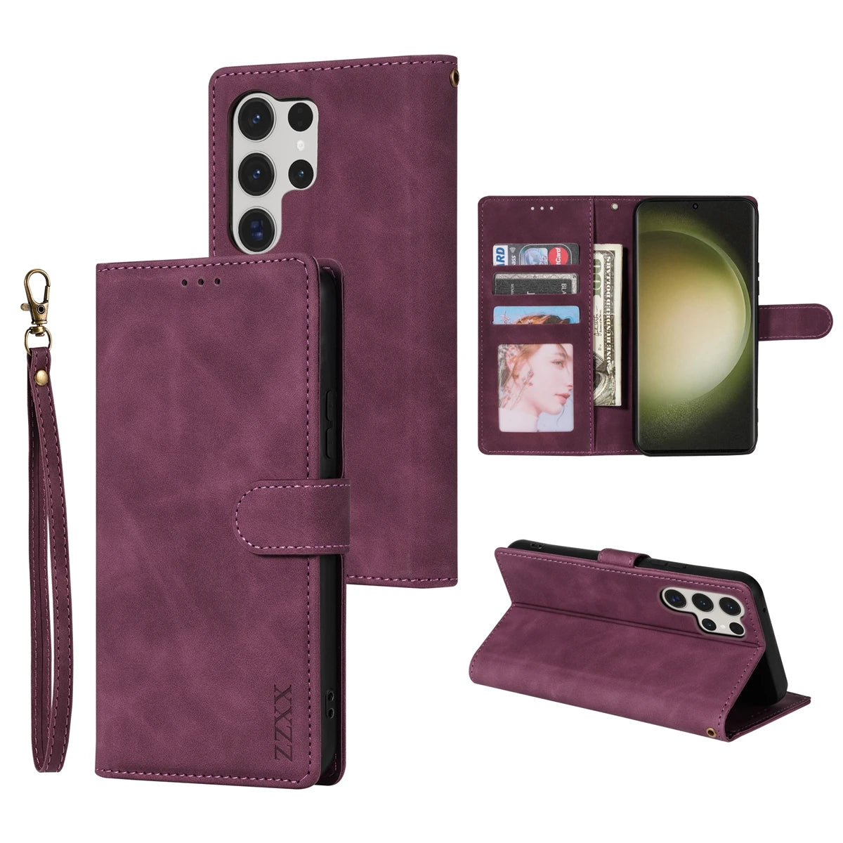 Magnetic Flip Leather Wallet Case for Samsung Galaxy S25