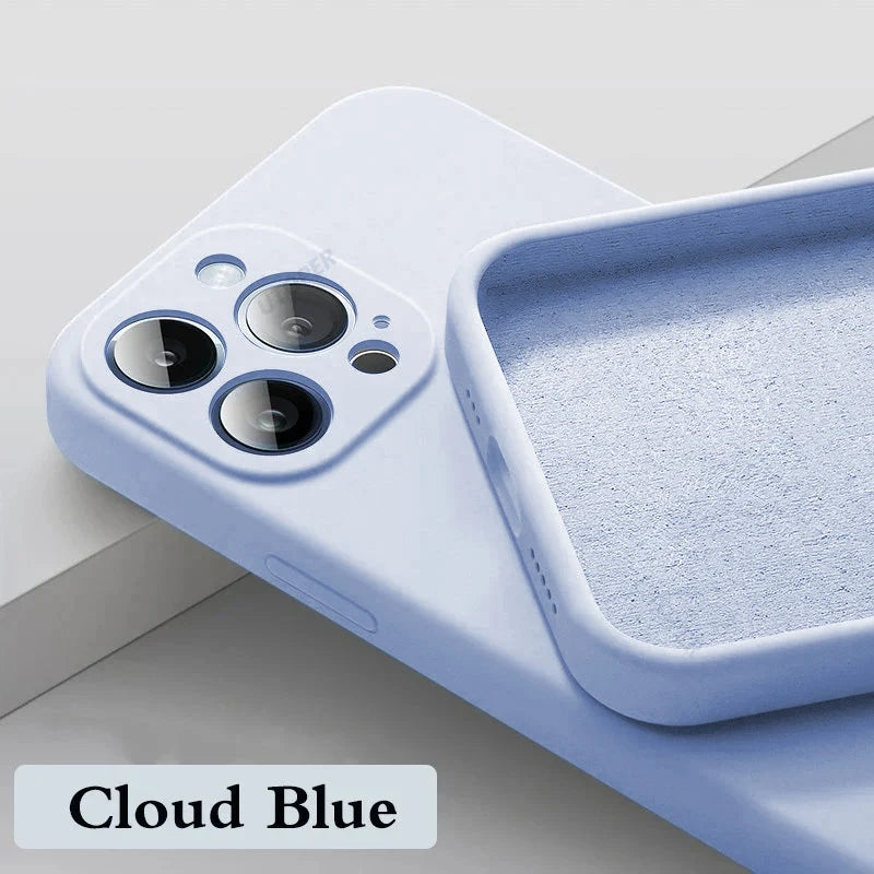 Solid Color Soft Silicone Case for iPhone 16