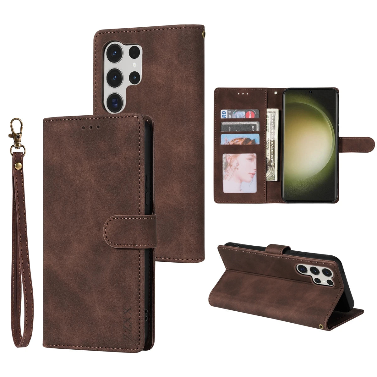 Magnetic Flip Leather Wallet Case for Samsung Galaxy S21 Plus