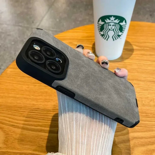 Fur Leather Case for iPhone 15 Plus