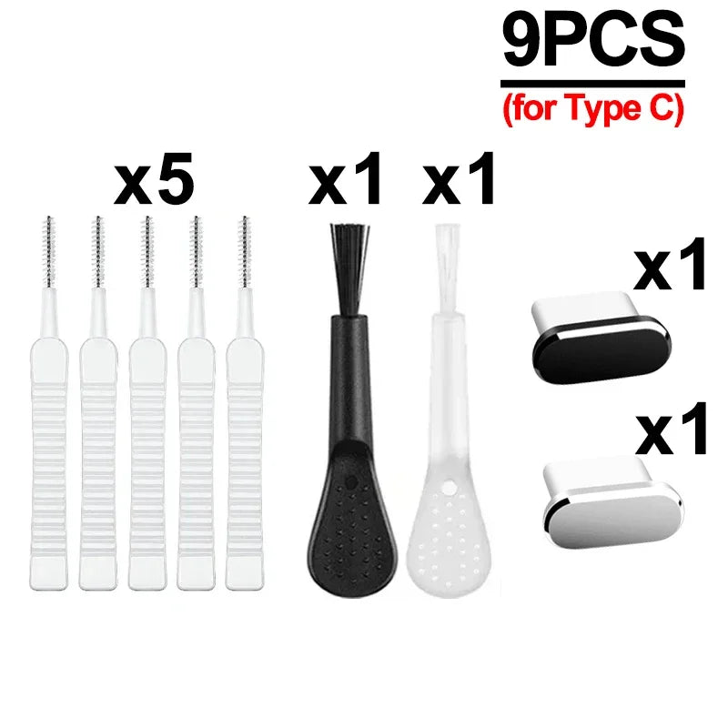 Charging Port Dust Plug with Cleaning Brush USB-C