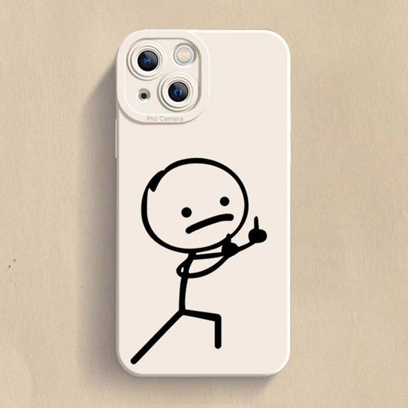 Cartoon Matchman Matte Soft Silicone Case For iPhone 14 Pro Max