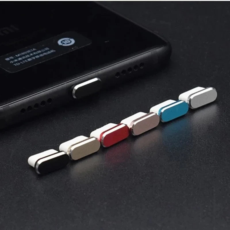 Metal Type-C Dust Plugs for Smartphones (5 Pack)