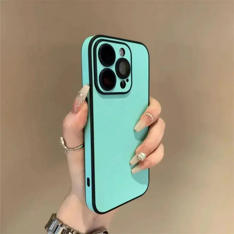 Colorful PU Leather Matte Phone Case for iPhone 13