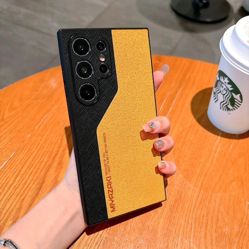 Matte Leather Shockproof Cover For Samsung Galaxy S24 Plus