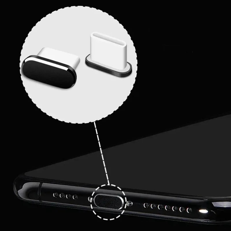 Charging Port Dust Plug with Cleaning Brush USB-C