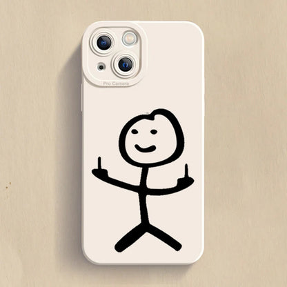 Cartoon Matchman Matte Soft Silicone Case For iPhone 14 Pro Max