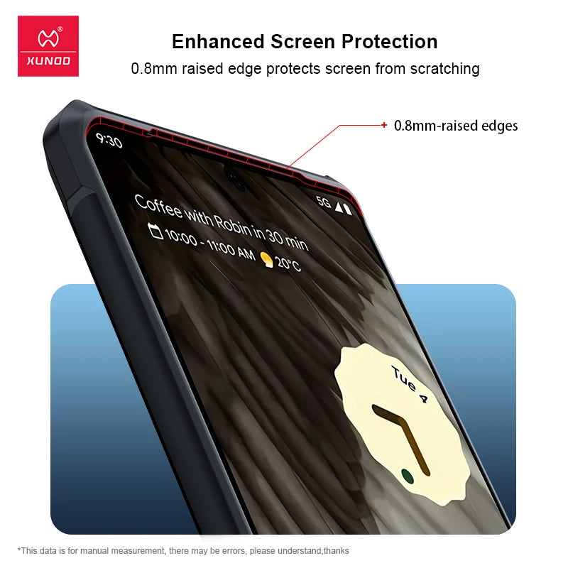 Black Transparent Shockproof Case for Google Pixel 7A