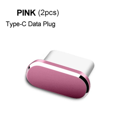 Metal Type-C Dust Plugs for Smartphones (2 Pack)