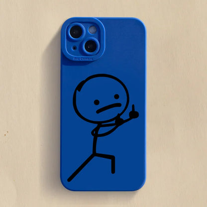Cartoon Matchman Matte Soft Silicone Case For iPhone 14 Pro Max