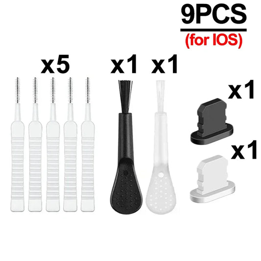 Charging Port Dust Plug With Cleaning Brush For Lightning Port