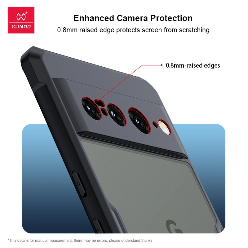 Black Transparent Shockproof Case for Google Pixel 7