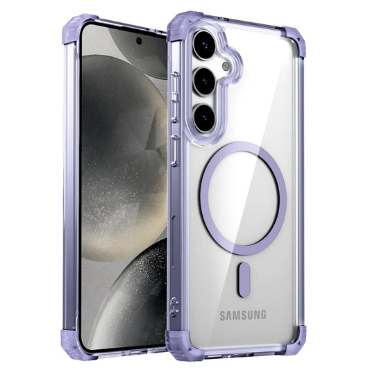 Shockproof Armor Transparent MagSafe Case for Samsung Galaxy S25 Plus