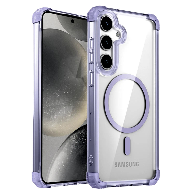 Shockproof Armor Transparent MagSafe Case for Samsung Galaxy S26 Plus