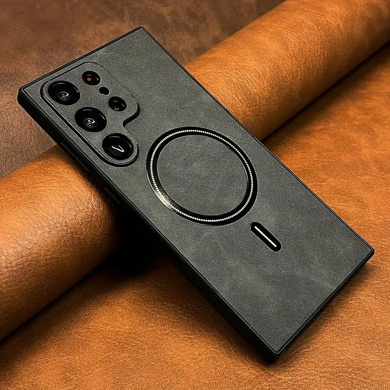 Luxury Leather MagSafe Case for Samsung Galaxy S26 Ultra