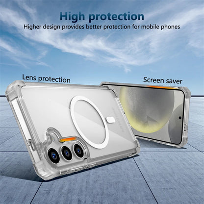 Shockproof Armor Transparent MagSafe Case for Samsung Galaxy S25