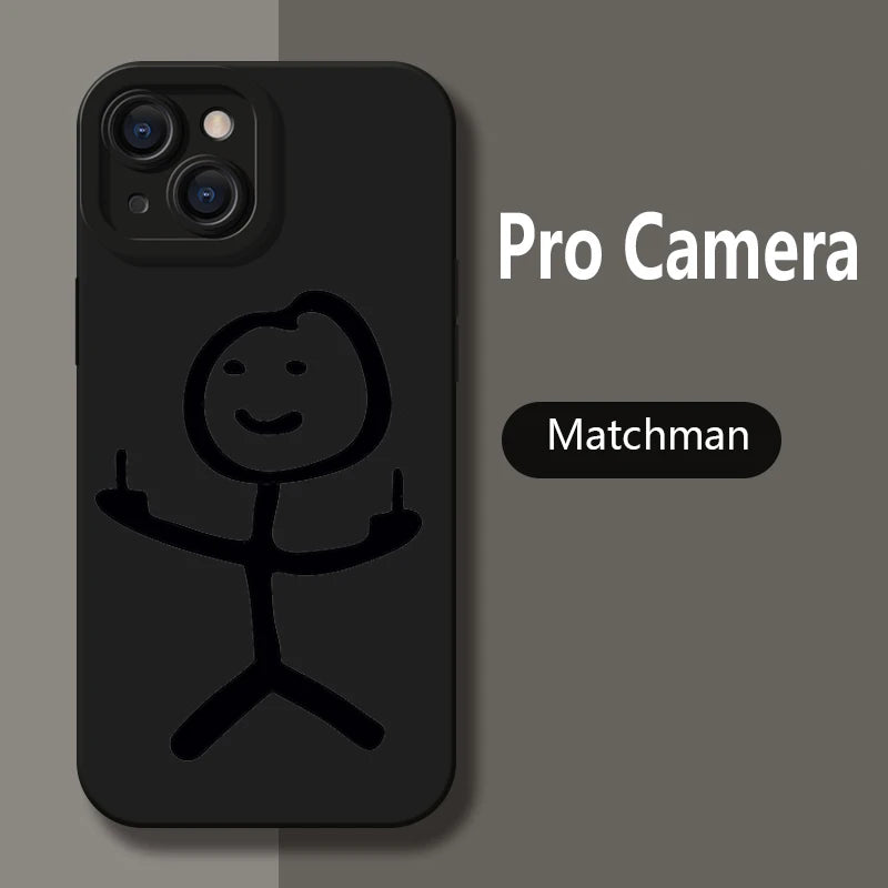 Cartoon Matchman Matte Soft Silicone Case For iPhone 7