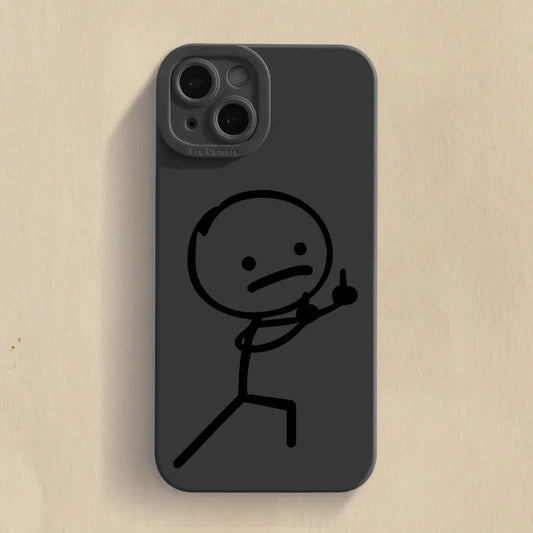 Cartoon Matchman Matte Soft Silicone Case For iPhone 11