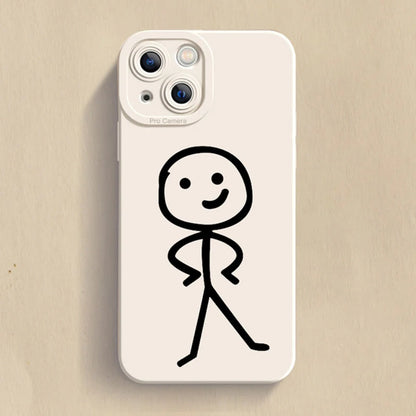 Cartoon Matchman Matte Soft Silicone Case For iPhone 14 Pro Max