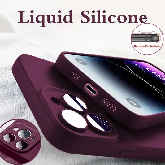 Solid Color Soft Silicone Case for iPhone 14 Pro Max